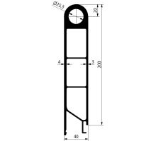 Top profile for tipper dropside 200x40 mm, with hole o25 mm (1)