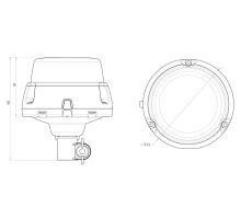 LED orange beacon, 1 mode, 12-24V, pipe mounting o24mm, with PLUG-IN connector (5)
