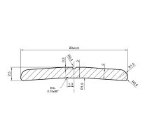 Awning strip 20x2.5, aluminum, length 6100 mm