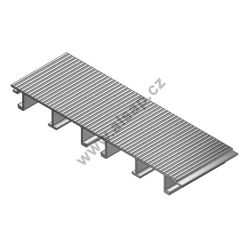 Floor profile 30x298mm open for SL5, CS12, aluminum