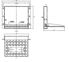 Step tread, snap-in for side panels, recessed 160x150mm - galvanized