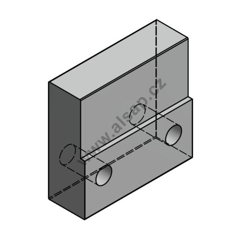 End cap CS5/SL5 for M10 milled AL, 75x50x25mm (1)