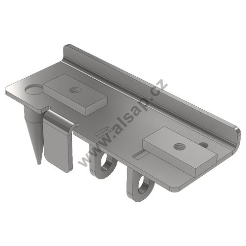 Mounting/connection kit CS 4-square, QCS, FLAT + pillar CS12, rear-right