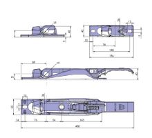 Rear doors lock for o18 mm, PULL, ZnNi / zinc plated (1)