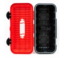 Box for fire extinguisher HP 6kg - 620x280x215 mm, plastic, red/black, BAWER (3)