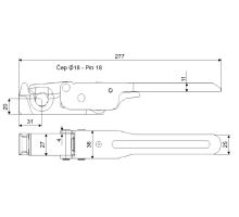 Dropside lock for tipper, 654N model 50, straight (1)