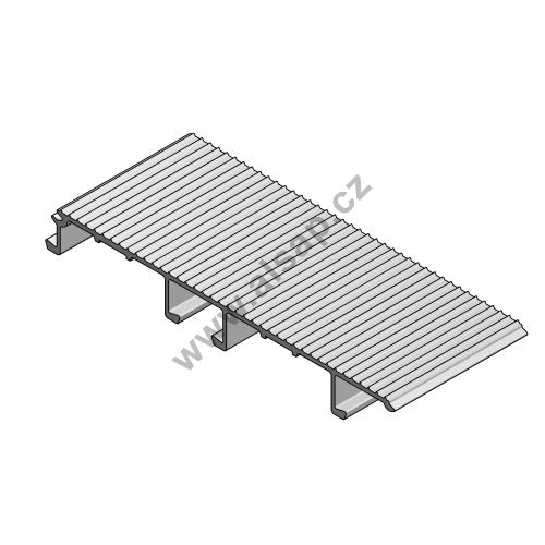 Floor profile 30x250mm open, aluminum