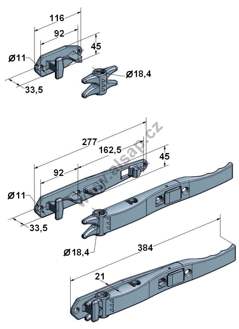 Rear doors lock type 2, for O18 mm, hot-dip galvanised (1)
