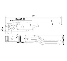 Side latch of the tipper, 654N model 50, bent left (1)