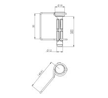 Pin for bracket w=46mm of side underrun protection, o12x60mm, nylon, TAKLER (2)