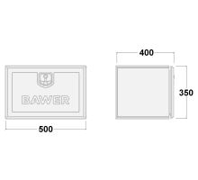 Steel toolbox, 500-1000mm, 64l-233l, black powder coating, BAWER PREMIUM E2 (2)