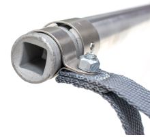 Tension tube 28mm, fully equipped with 12mm square, loop, l=3330mm, Schmitz + UNI, (1)