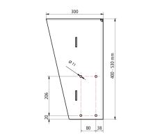 Console left for bumper, R58-03, type 564040, length 350-400 mm, raw (1)