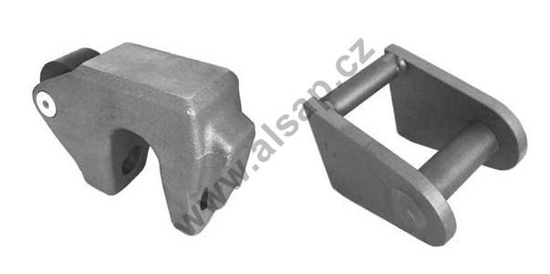 Set of cap + bearing fork 85x115x61mm with damping for pin 25/22, type 8000 (886)