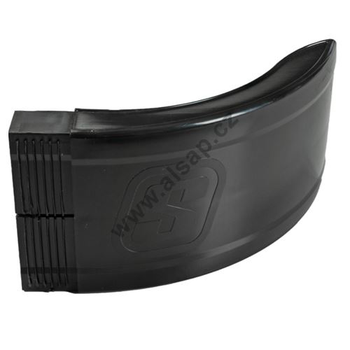 Front curved end cap S, for underrun protection, l + 150 mm - glossy plastic