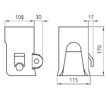 Case with 80mm damping for 24mm pin, type 3000, 24t