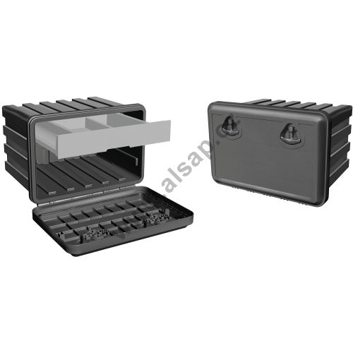 Plastic toolbox, PREMIUM - 800x500x460 mm, 107 l, Bawer Easy fit, without BAWER logo (4)