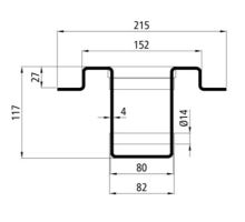 Crossbeam MultiFixx with holes for plug-in post 70x70 mm, l= 2,542 mm, 2,000 daN (2)