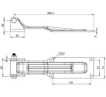 Rear door hinge 280 mm, stainless steel (1)