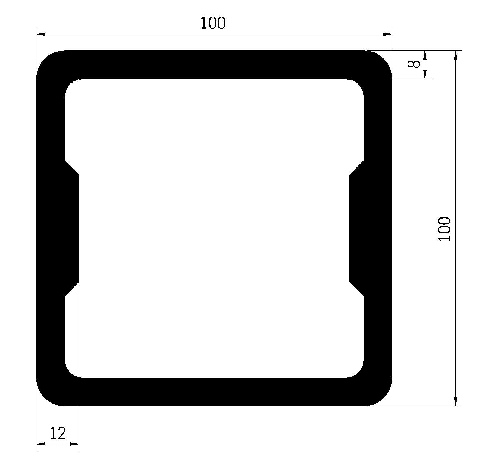 Profil 100 x 100 mm