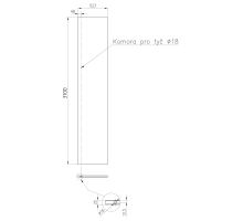 Door infill panel, 1149 × 3100 mm, RAL9010 – white / RAL9006 – silver - for 4-leaf doors