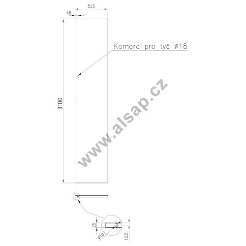 Door infill panel, 1149 × 3100 mm, RAL9010 – white / RAL9006 – silver - for 4-leaf doors