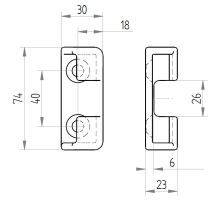 Rear strike plate for 681 dropside lock, bolt-on, without plate (1)