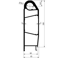Profil bočnice sklápěče horní 200x60/65mm, s otvorem o30mm (1)