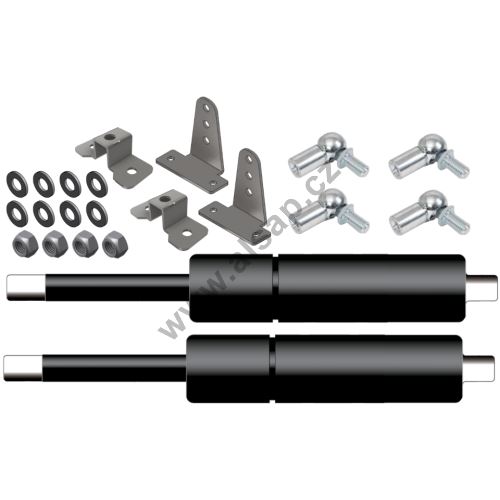 A pair of push-type gas springs for a panel flap, flap height: 700-850mm, 250N