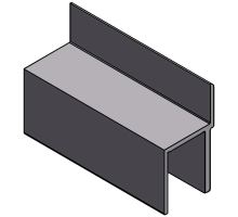 Edge trim profile h 25 mm with a 65/40 mm offset, anodized.