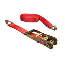 Lashing strap 50mm, 5035 ratchet R50E1, hook 5002, 0.5 + 9.5 m, red