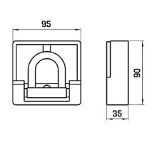 Heavy-duty recessed lashing ring, 8 t, 95 × 90 × 35 mm, steel, 8000 daN / TÜV certified (3)