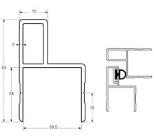 Door profile h 30.5/15, anodised (1)