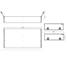 Koš na palety a rezervu, 4x EUROPLEX, 1250x410x2450mm, RAL9005, plyn.vzp., pro Lowdeck (1)