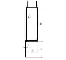 Bottom profile for tipper dropside, 88x30 mm