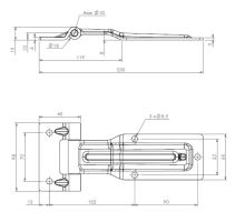 THIRIET side door hinge, 235 mm, stainless steel (1)