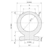 Omega seal for HP, EPDM, upper for valve, 29 x 25mm, 70 shore, black, BS5 for platform (2)