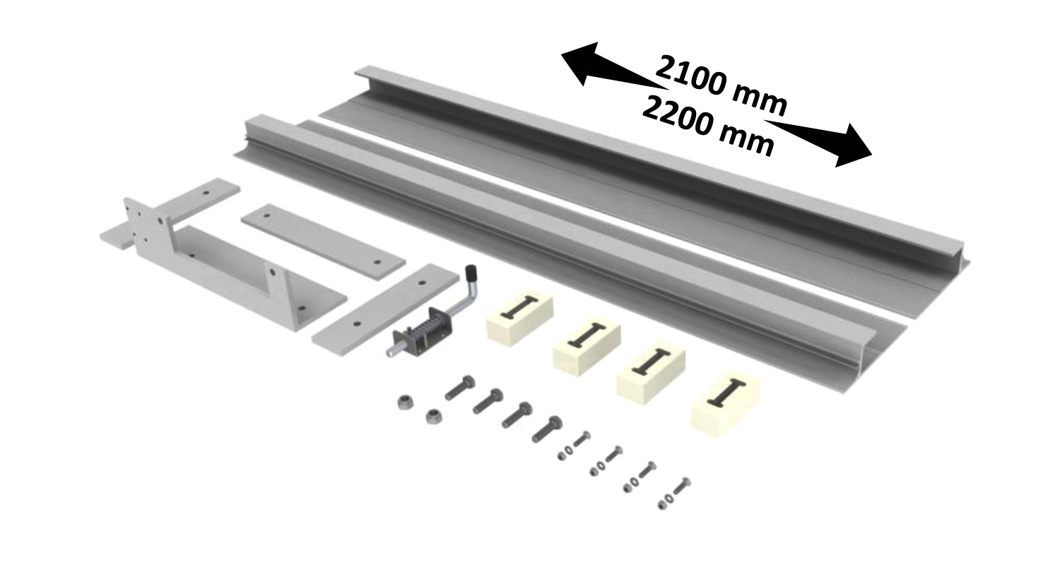 Posuvný držák navijáku se zajištěním, sestava dílů, 2100 mm