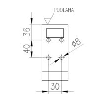 AL side pillar with flange, pocket, receiver, without support stand, anodised, 400-600 mm (5)