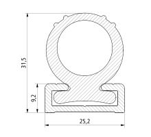 Omega seal for HP, EPDM, upper for valve, 29 x 25mm, 70 shore, black, BS5 for platform (1)