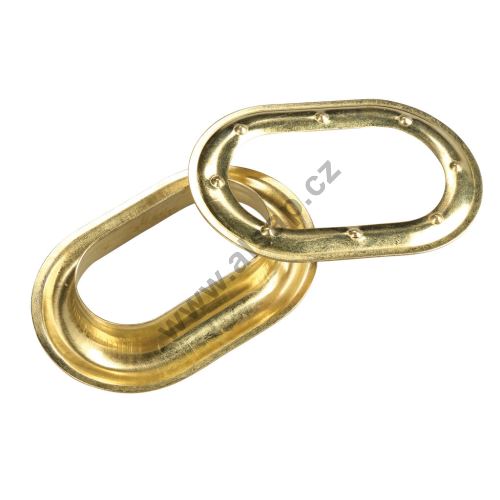 Oval sail eyelet brass, a 22.5, b 13.5, h 11.8 mm (2)