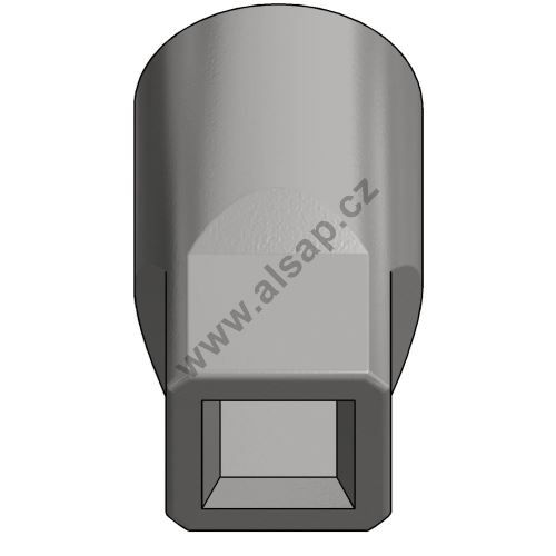 End fitting bottom square, for o27mm with collar, DELTA