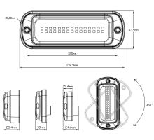 Warning Light Orange PREDATOR - LED W218, 133 x 44 x 16 mm, synchronization, cable 3m (5)