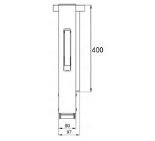 AL right rear pillar with flange, pocket, receiver, without sup.stand, anod., 400-600 mm (4)