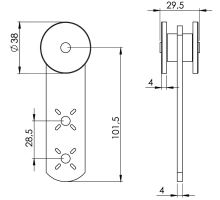 Sail trolley for steel profile 40x50 mm (1)