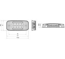 LED Front Position Light White, Neon Duo, 54x114 mm, Z holder, cable 0,5 m, click Jaeger (6)