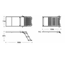 Retractable step 2-4 levels with handrails, galvanized, 3D non-slip (2)