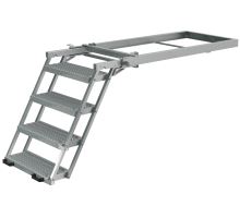 Retractable step 2-4 levels with handrails, galvanized, 3D non-slip