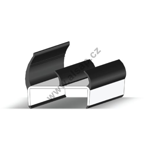 PVC seal 55mm black/grey, 3 flaps, 3.2 m N