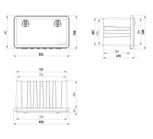Plastic toolbox, from 400 to 1020 mm, from 21 l to 153 l, JUST (2)